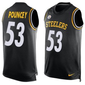 Wholesale Cheap Nike Steelers #53 Maurkice Pouncey Black Team Color Men\'s Stitched NFL Limited Tank Top Jersey