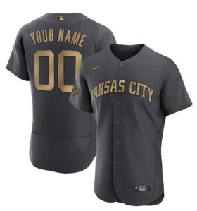 Wholesale Cheap Men\'s Kansas City Royals Active Player Custom Charcoal 2022 All-Star Flex Base Stitched MLB Jersey