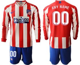 Wholesale Cheap Atletico Madrid Personalized Home Long Sleeves Soccer Club Jersey