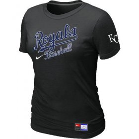 Wholesale Cheap Women\'s MLB Kansas City Royals Black Nike Short Sleeve Practice T-Shirt