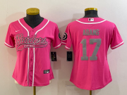 Wholesale Cheap Women's Las Vegas Raiders #17 Davante Adams Pink With Patch Cool Base Stitched Baseball Jersey