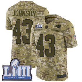 Wholesale Cheap Nike Rams #43 John Johnson Camo Super Bowl LIII Bound Men\'s Stitched NFL Limited 2018 Salute To Service Jersey
