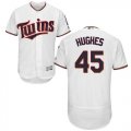 Wholesale Cheap Twins #45 Phil Hughes White Flexbase Authentic Collection Stitched MLB Jersey