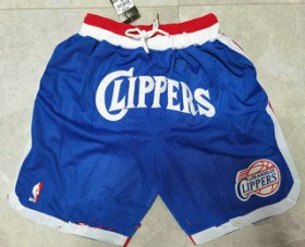 Wholesale Cheap Men\'s los angeles clippers blue 2020 nike swingman stitched nba shorts