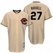 Wholesale Cheap Mitchell And Ness Cubs #27 Addison Russell Cream Throwback Stitched MLB Jersey