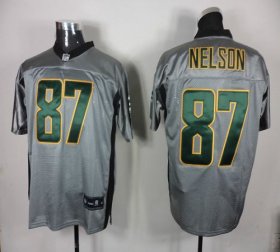 Wholesale Cheap Packers #87 Jordy Nelson Grey Shadow Embroidered NFL Jersey