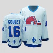 Wholesale Cheap Nordiques #16 Michel Goulet Stitched CCM Throwback White NHL Jersey