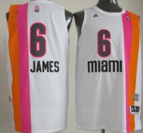 Wholesale Cheap Miami Floridians #6 LeBron James ABA Hardwood Classic Swingman White No Holes Jersey