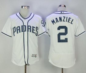Wholesale Cheap Padres #2 Johnny Manziel White Flexbase Authentic Collection Stitched MLB Jersey
