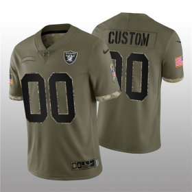 Wholesale Cheap Men\'s Las Vegas Raiders ACTIVE PLAYER Custom 2022 Olive Salute To Service Limited Stitched Jersey