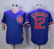Wholesale Cheap Cubs #12 Kyle Schwarber Blue Cooperstown Stitched MLB Jersey