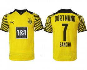 Wholesale Cheap Men 2021-2022 Club Borussia Dortmund home yellow aaa version 7 Soccer Jersey