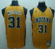 Wholesale Cheap Indiana Pacers #31 Reggie Miller Yellow Pinstripe Swingman Throwback Jersey