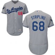 Wholesale Cheap Dodgers #68 Ross Stripling Grey Flexbase Authentic Collection 2018 World Series Stitched MLB Jersey