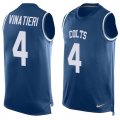 Wholesale Cheap Nike Colts #4 Adam Vinatieri Royal Blue Team Color Men's Stitched NFL Limited Tank Top Jersey