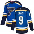 Wholesale Cheap Adidas Blues #9 Sammy Blais Blue Home Authentic 2019 Stanley Cup Champions Stitched NHL Jersey