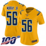 Wholesale Cheap Nike Chargers #56 Kenneth Murray Jr Gold Women's Stitched NFL Limited Inverted Legend 100th Season Jersey