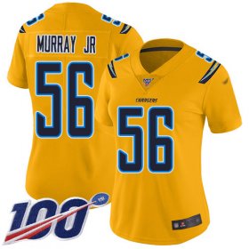 Wholesale Cheap Nike Chargers #56 Kenneth Murray Jr Gold Women\'s Stitched NFL Limited Inverted Legend 100th Season Jersey
