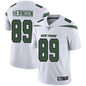 Wholesale Cheap Nike Jets #89 Chris Herndon White Men\'s Stitched NFL Vapor Untouchable Limited Jersey