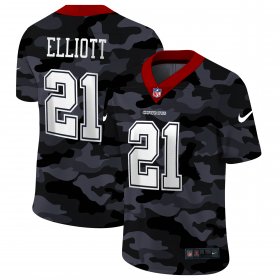 Cheap Dallas Cowboys #21 Ezekiel Elliott Men\'s Nike 2020 Black CAMO Vapor Untouchable Limited Stitched NFL Jersey