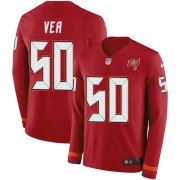 Wholesale Cheap Nike Buccaneers #50 Vita Vea Red Team Color Men's Stitched NFL Limited Therma Long Sleeve Jersey