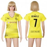 Wholesale Cheap Women's Dortmund #7 Dembele Home Soccer Club Jersey