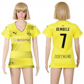 Wholesale Cheap Women\'s Dortmund #7 Dembele Home Soccer Club Jersey
