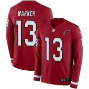 Wholesale Cheap Nike Cardinals #13 Kurt Warner Red Team Color Men's Stitched NFL Limited Therma Long Sleeve Jersey