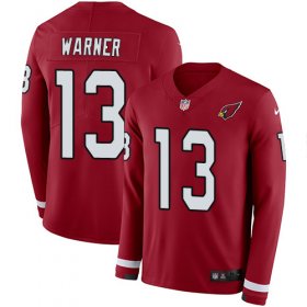 Wholesale Cheap Nike Cardinals #13 Kurt Warner Red Team Color Men\'s Stitched NFL Limited Therma Long Sleeve Jersey