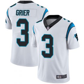 Wholesale Cheap Nike Panthers #3 Will Grier White Men\'s Stitched NFL Vapor Untouchable Limited Jersey