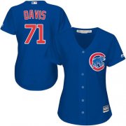 Wholesale Cheap Cubs #71 Wade Davis Blue Alternate Women's Stitched MLB Jersey
