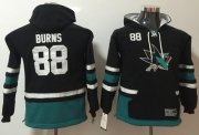 Wholesale Cheap Sharks #88 Brent Burns Black Youth Name & Number Pullover NHL Hoodie