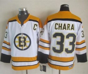 Wholesale Cheap Bruins #33 Zdeno Chara White CCM Throwback Stitched NHL Jersey