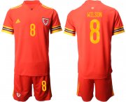 Wholesale Cheap Men 2021 European Cup Welsh home red 8 Soccer Jersey