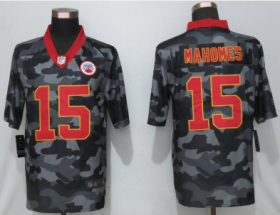 Wholesale Cheap Men\'s Kansas City Chiefs #15 Patrick Mahomes Camo Red Name 2020 Salute To Service Stitched NFL Nike Limited Jersey