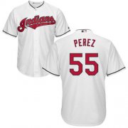 Wholesale Cheap Indians #55 Roberto Perez White Home Stitched Youth MLB Jersey