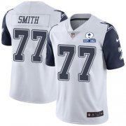 Wholesale Cheap Nike Cowboys #77 Tyron Smith White Men's Stitched With Established In 1960 Patch NFL Limited Rush Jersey