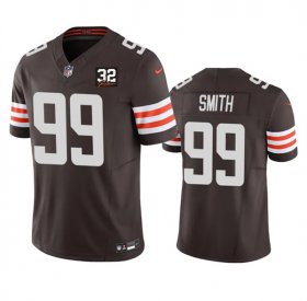 Wholesale Cheap Men\'s Cleveland Browns #99 Za\'Darius Smith Brown 2023 F.U.S.E. With Jim Brown Memorial Patch Vapor Untouchable Limited Football Stitched Jersey