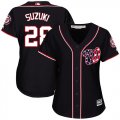 Wholesale Cheap Nationals #28 Kurt Suzuki Navy Blue Alternate Women's Stitched MLB Jersey