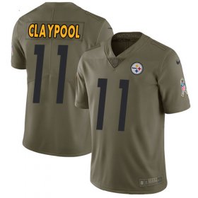 Wholesale Cheap Nike Steelers #11 Chase Claypool Olive Youth Stitched NFL Limited 2017 Salute To Service Jersey