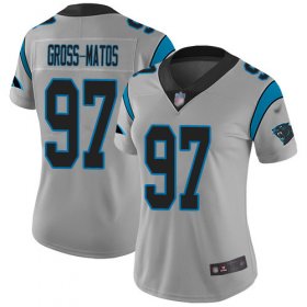 Wholesale Cheap Nike Panthers #97 Yetur Gross-Matos Silver Women\'s Stitched NFL Limited Inverted Legend Jersey