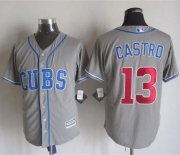 Wholesale Cheap Cubs #13 Starlin Castro Grey Alternate Road New Cool Base Stitched MLB Jersey