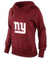 Wholesale Cheap Women's New York Giants Logo Pullover Hoodie Red-1