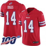 Wholesale Cheap Nike Bills #14 Stefon Diggs Red Men's Stitched NFL Limited Rush 100th Season Jersey