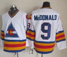 Wholesale Cheap Avalanche #9 Lanny McDonald White CCM Throwback Stitched NHL Jersey