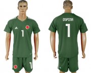 Wholesale Cheap Colombia #1 Ospina Green Goalkeeper Soccer Country Jersey