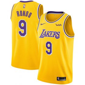 Cheap Lakers #9 Rajon Rondo Gold Youth Basketball Swingman Icon Edition Jersey