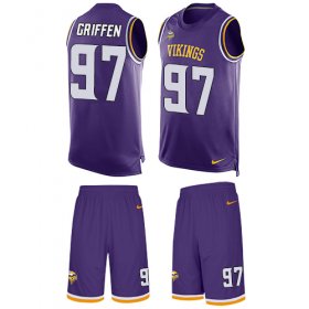 Wholesale Cheap Nike Vikings #97 Everson Griffen Purple Team Color Men\'s Stitched NFL Limited Tank Top Suit Jersey