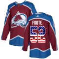 Wholesale Cheap Adidas Avalanche #52 Adam Foote Burgundy Home Authentic USA Flag Stitched NHL Jersey