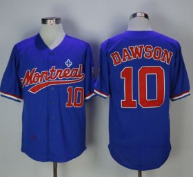 Wholesale Cheap Mitchell And Ness BP Expos #10 Andre Dawson Blue Throwback Stitched MLB Jersey